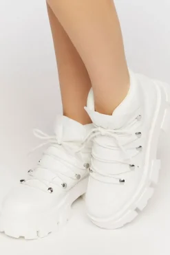 Lace-Up Lug Sole Ankle Booties