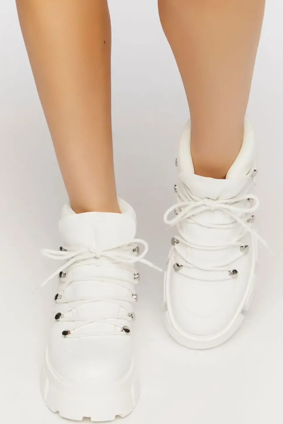 Lace-Up Lug Sole Ankle Booties