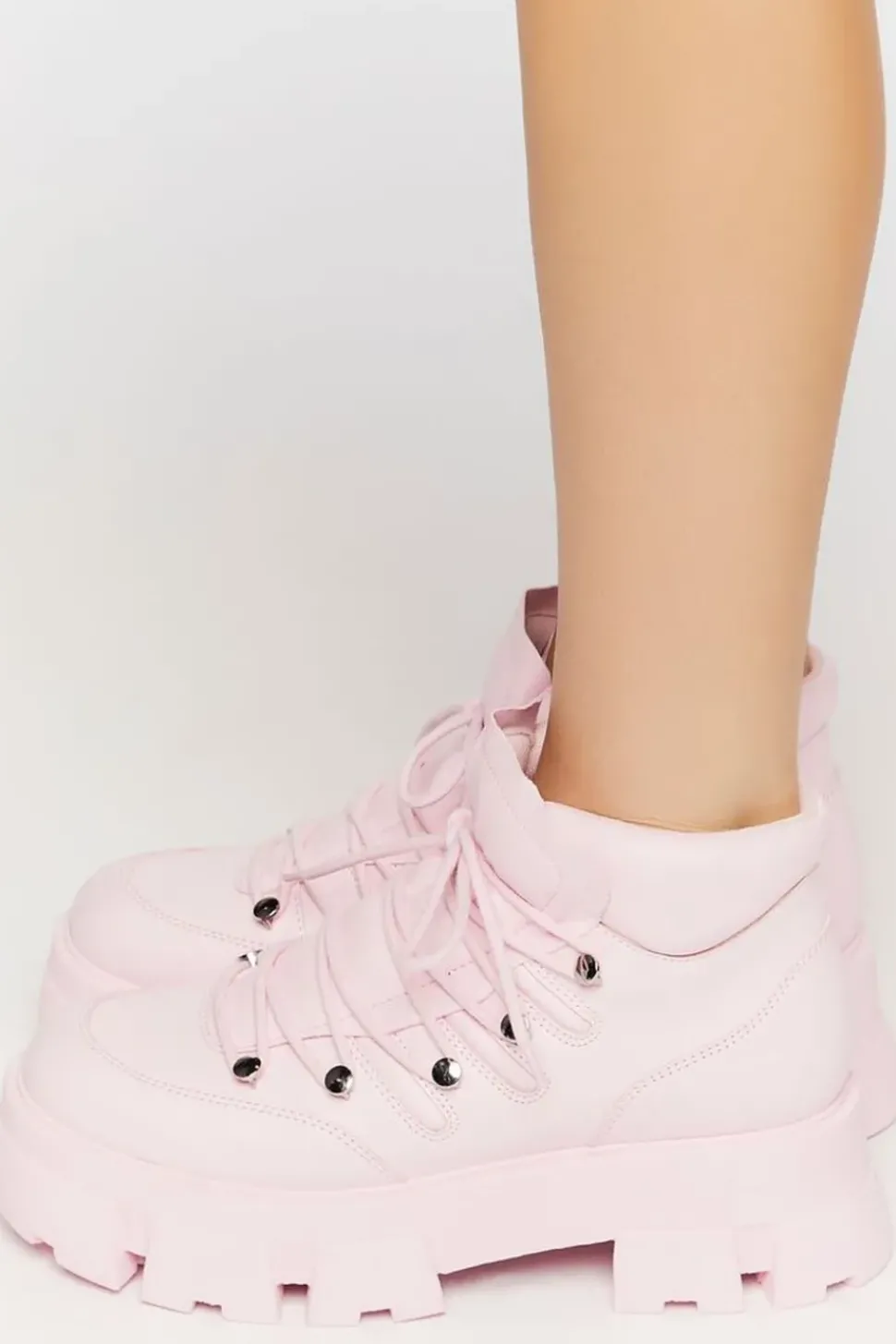Lace-Up Lug Sole Ankle Booties
