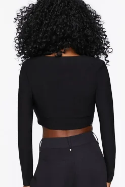 Lace-Up Poplin Crop Top