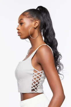 Lattice Cutout Cropped Tank Top