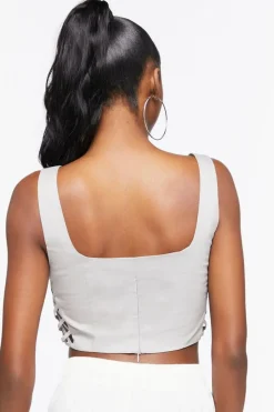 Lattice Cutout Cropped Tank Top