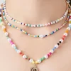 Layered Beaded Faux Pearl Necklace
