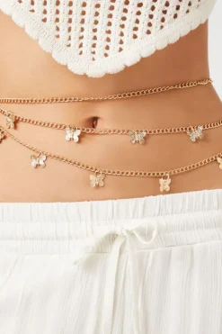 Layered Butterfly Charm Belly Chain
