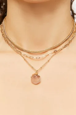 Layered Faux Crystal Necklace