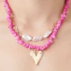 Layered Faux Pearl Heart Necklace