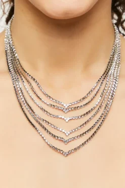 Layered Rhinestone Tiered Necklace