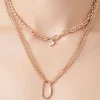 Layered Screw Lock Pendant Necklace