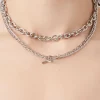 Layered Toggle Curb Chain Necklace