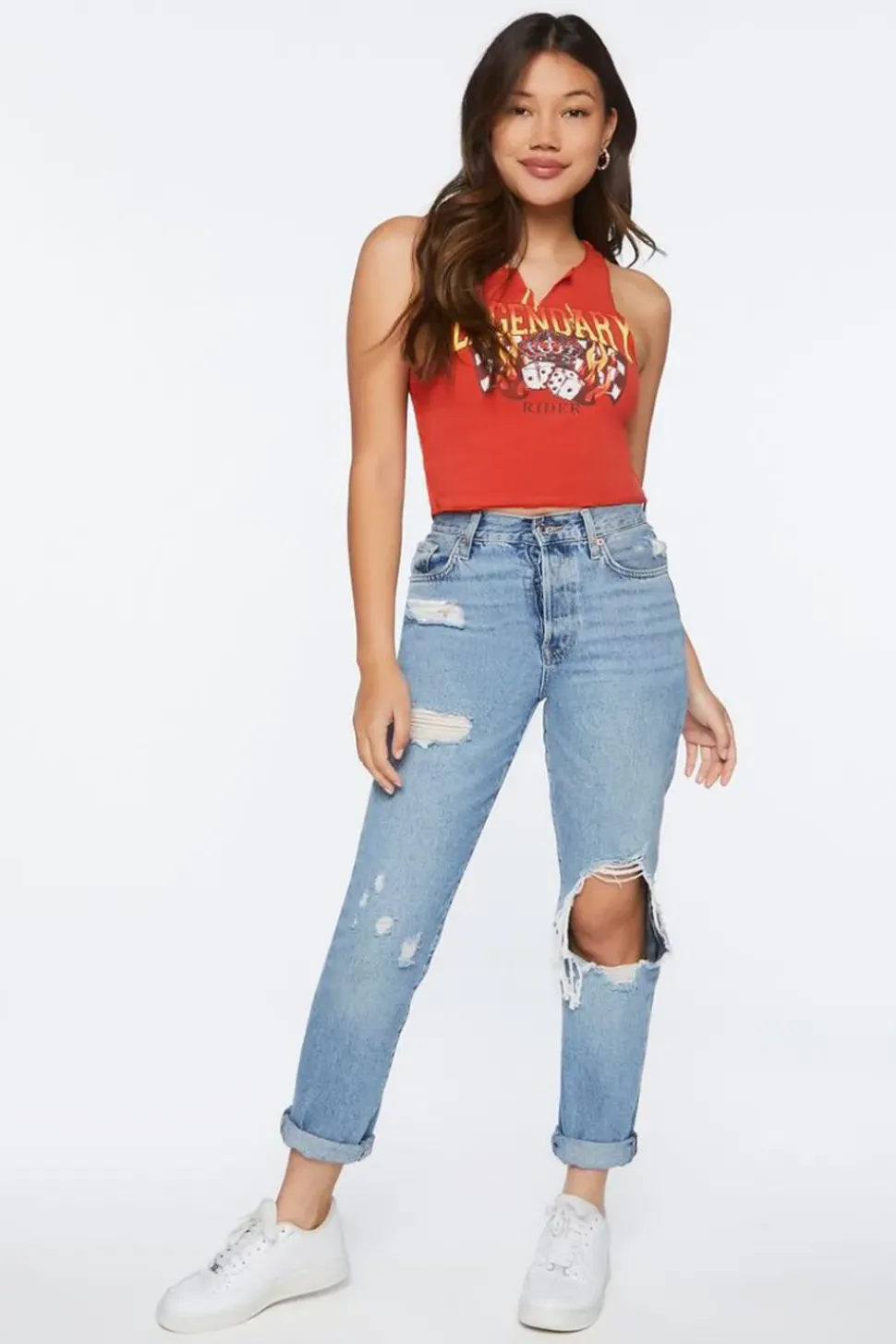 Legendary Graphic Cropped Tank Top
