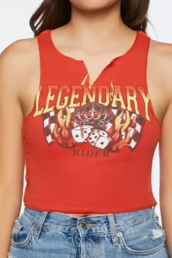 Legendary Graphic Cropped Tank Top