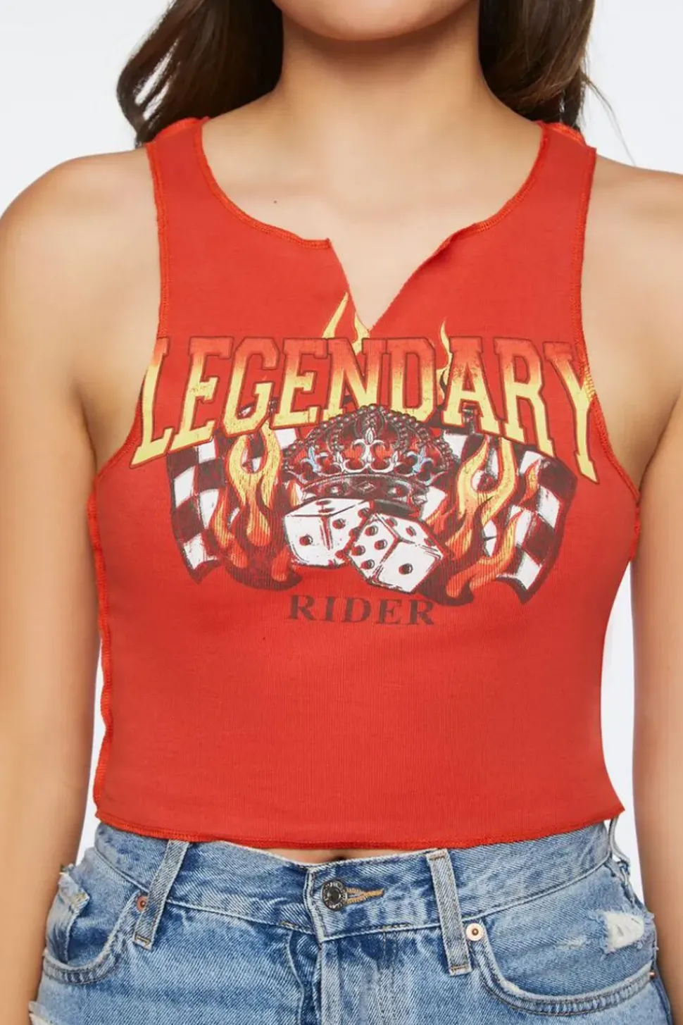 Legendary Graphic Cropped Tank Top
