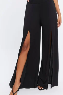 Leg-Slit Palazzo Pants