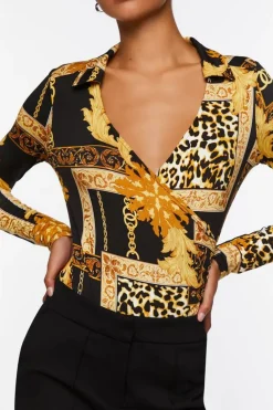 Leopard & Chain Print Bodysuit