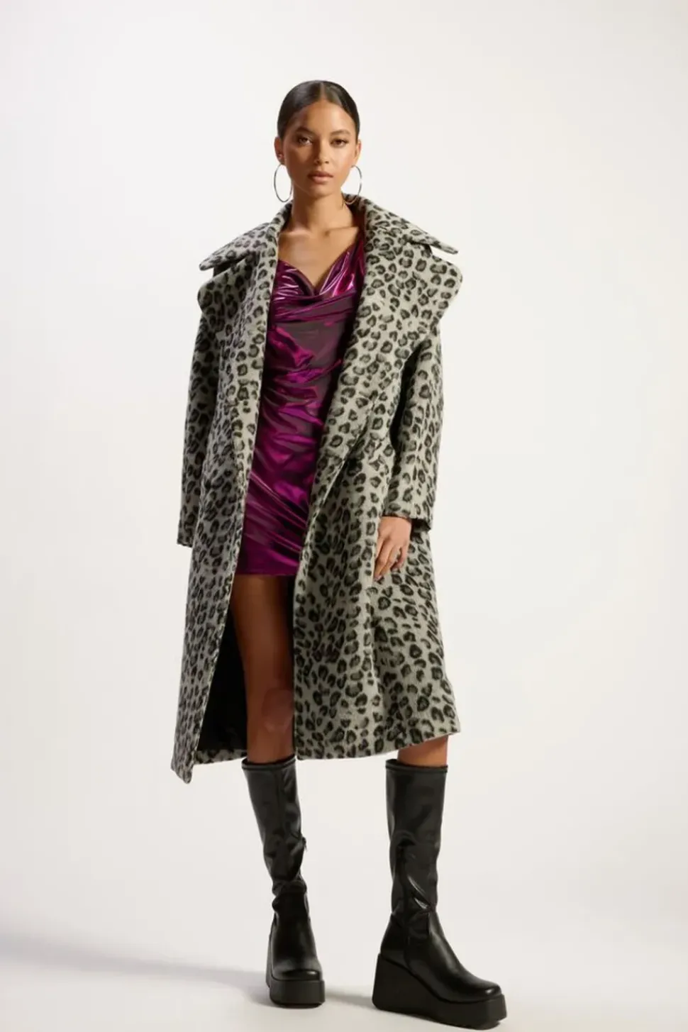 Leopard Print Duster Coat
