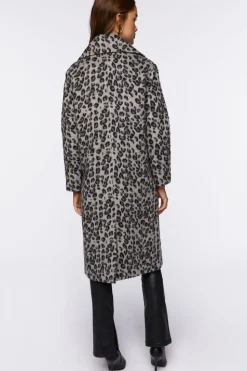 Leopard Print Duster Coat