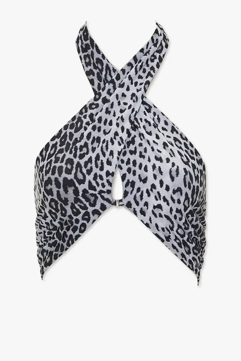 Leopard Print Halter Bikini Top