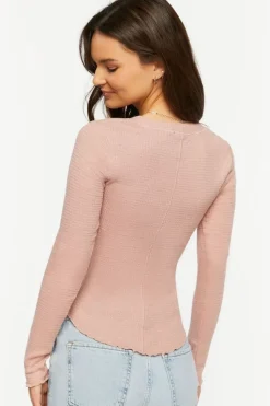 Lettuce-Edge Henley Thermal Tee