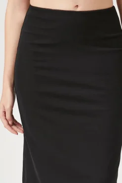 Lettuce-Edge Mesh Midi Skirt