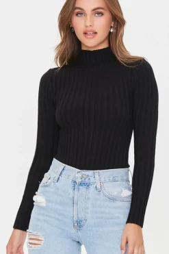 Lettuce-Edge Mock Neck Bodysuit