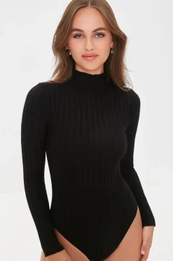 Lettuce-Edge Mock Neck Bodysuit