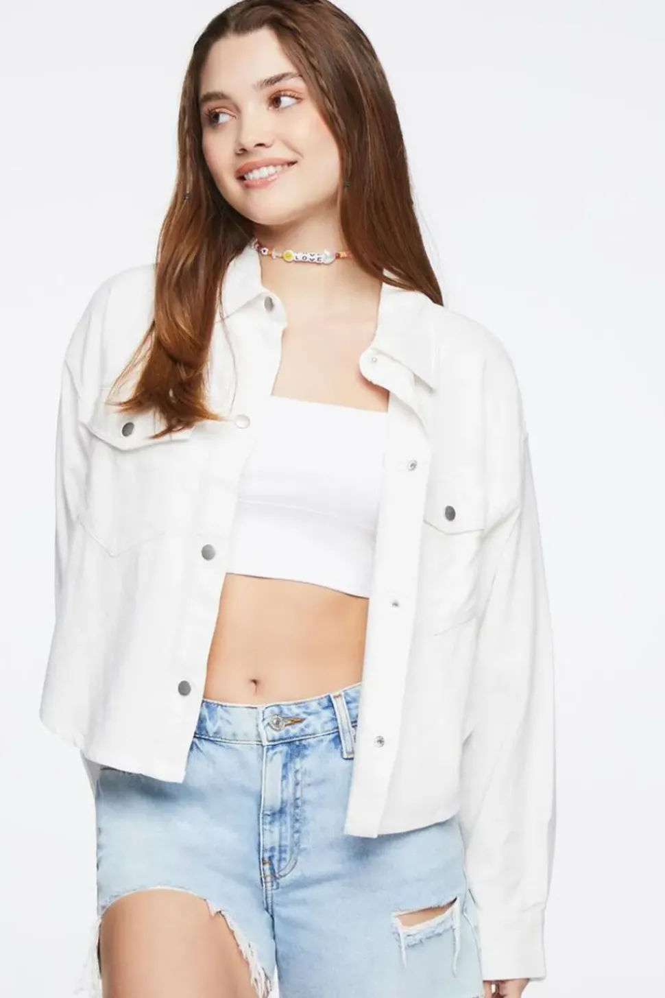 Linen-Blend Buttoned Shacket