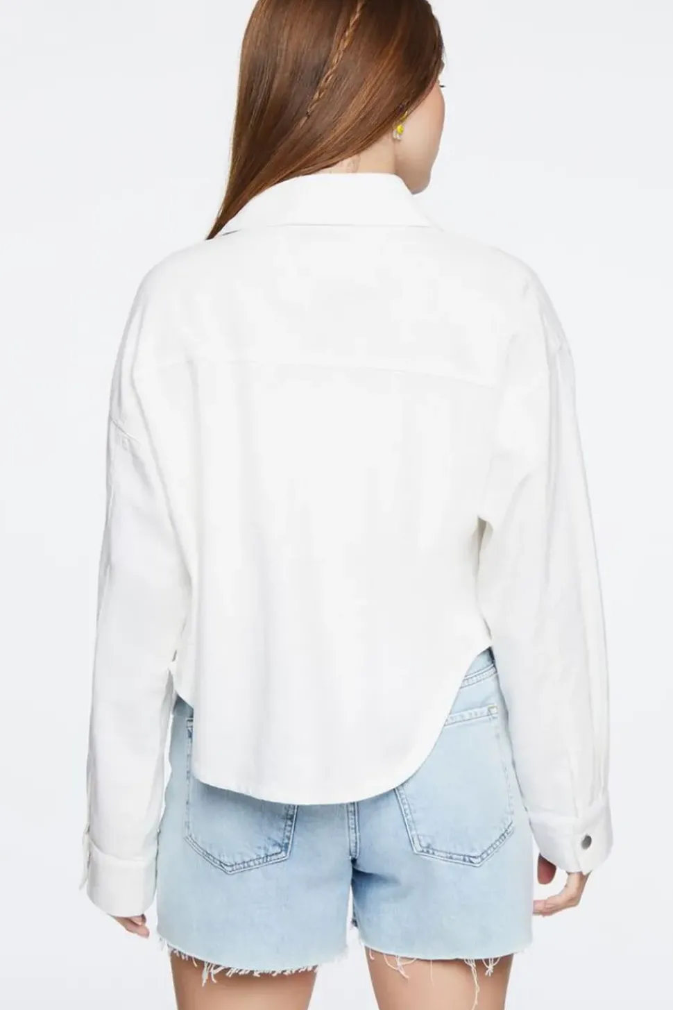 Linen-Blend Buttoned Shacket