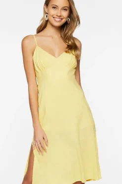 Linen-Blend Cami Midi Dress