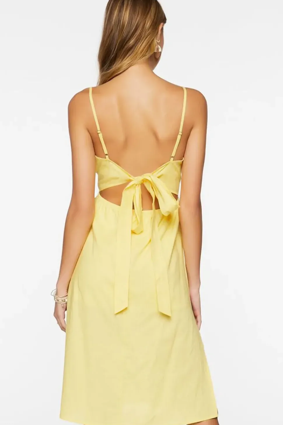 Linen-Blend Cami Midi Dress
