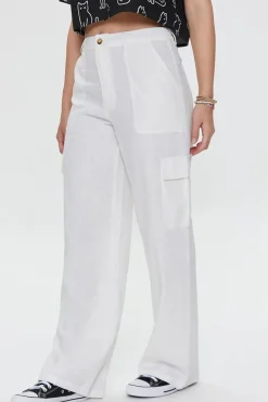 Linen-Blend Cargo Pants