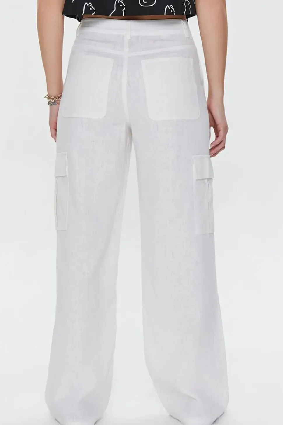 Linen-Blend Cargo Pants
