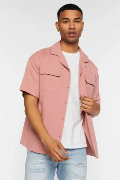 Linen-Blend Cuban-Collar Shirt