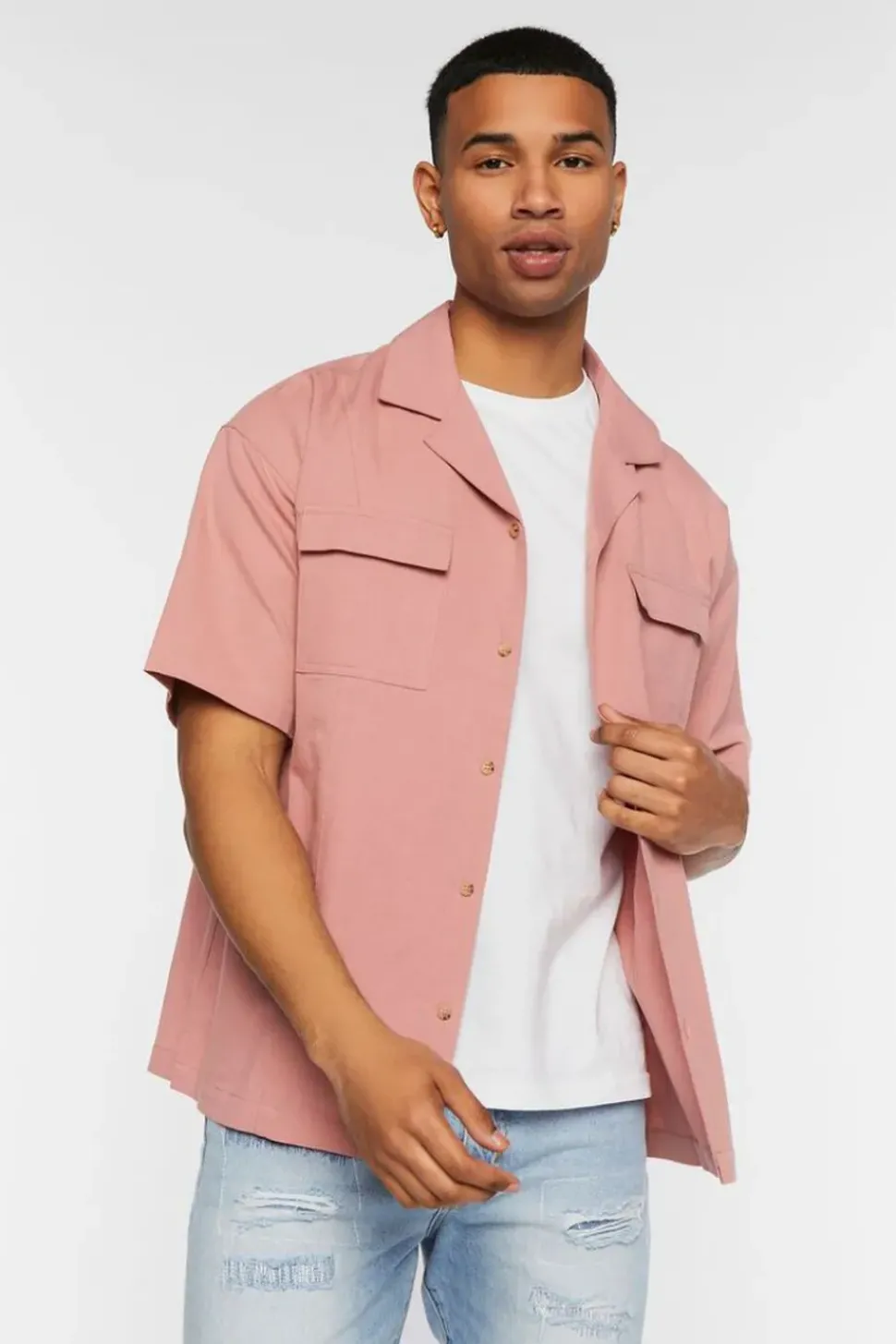Linen-Blend Cuban-Collar Shirt