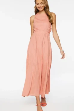 Linen-Blend Maxi Dress
