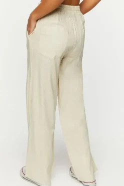 Linen-Blend Mid-Rise Pants