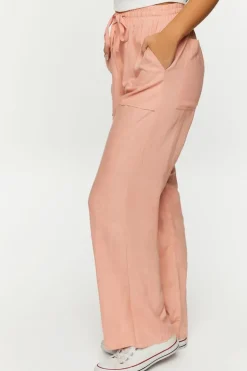 Linen-Blend Mid-Rise Pants