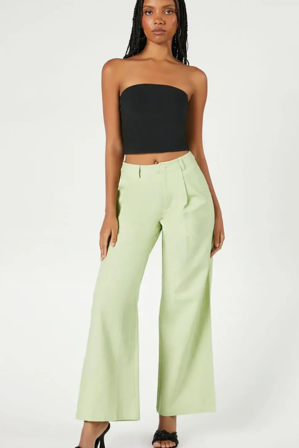 Linen-Blend Mid-Rise Trousers