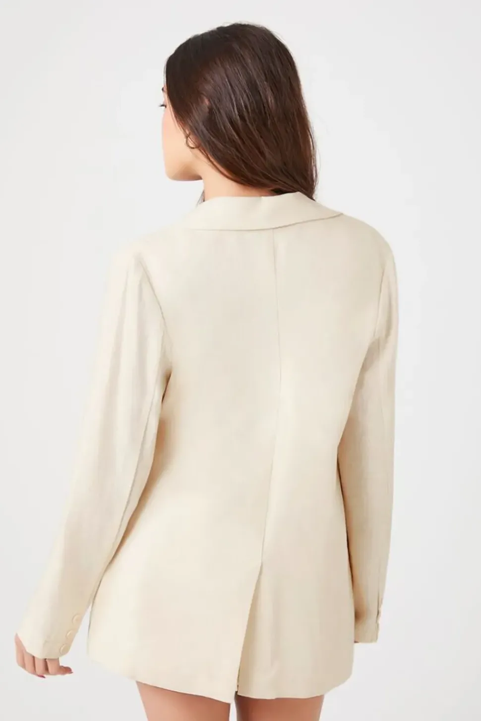 Linen-Blend Notched Blazer
