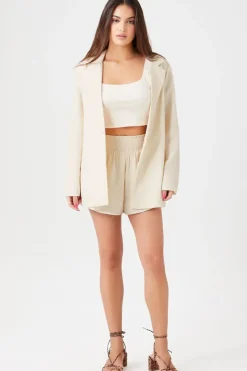 Linen-Blend Notched Blazer