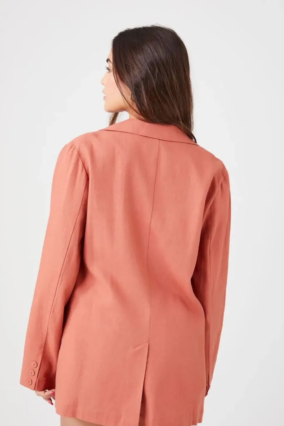 Linen-Blend Notched Blazer
