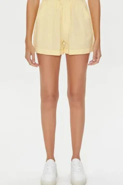 Linen-Blend Paperbag Shorts