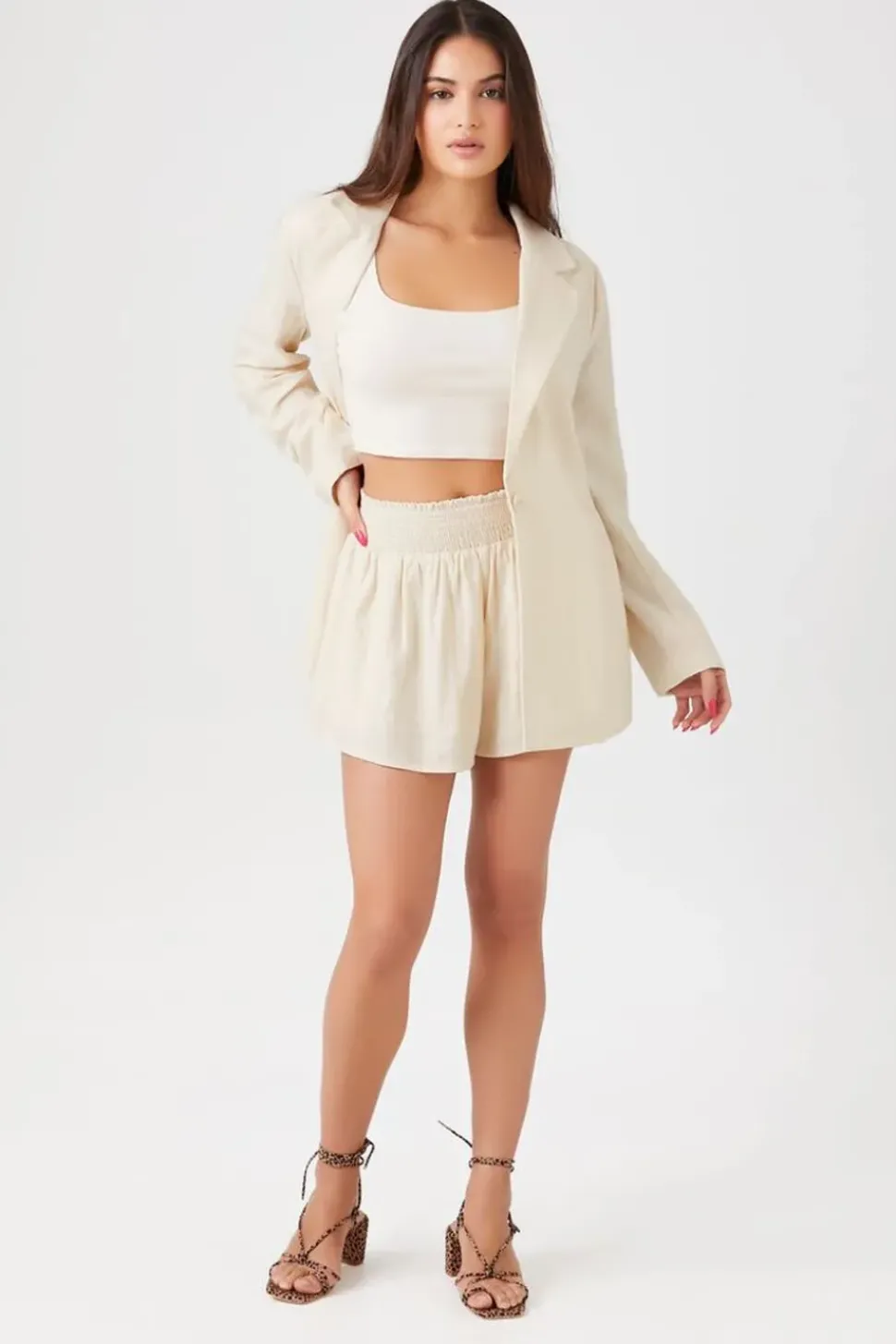 Linen-Blend Pull-On Shorts