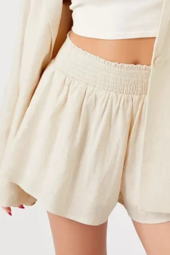 Linen-Blend Pull-On Shorts