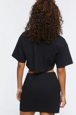 Linen-Blend Shirt & Skirt Set