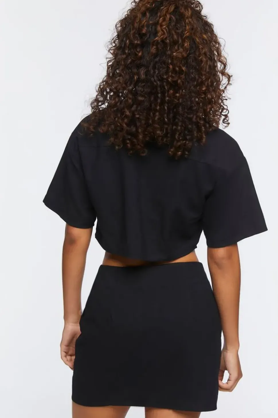 Linen-Blend Shirt & Skirt Set