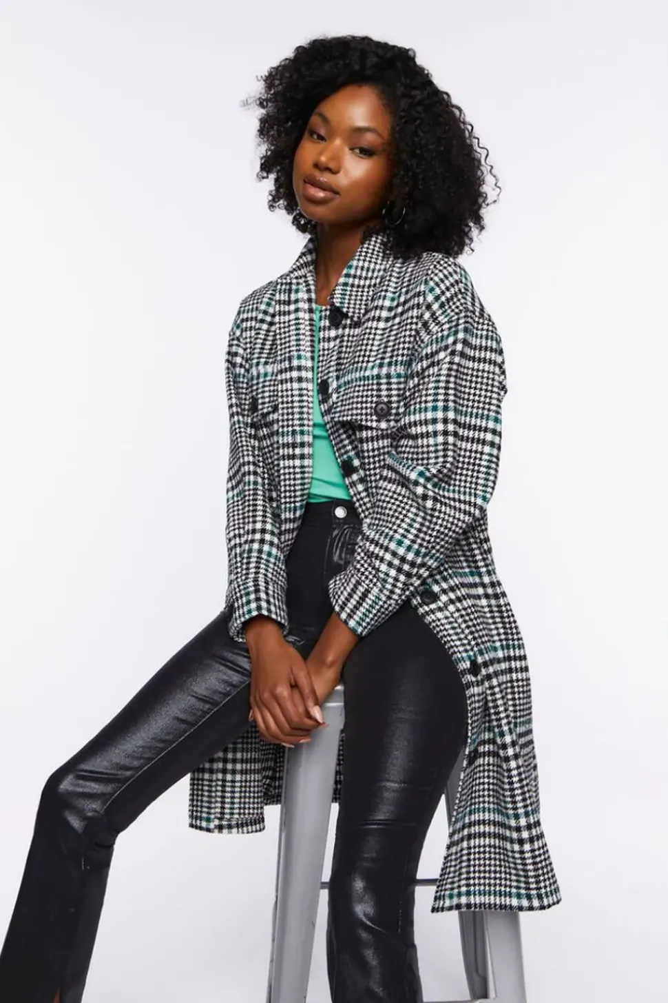 Longline Glen Plaid Shacket