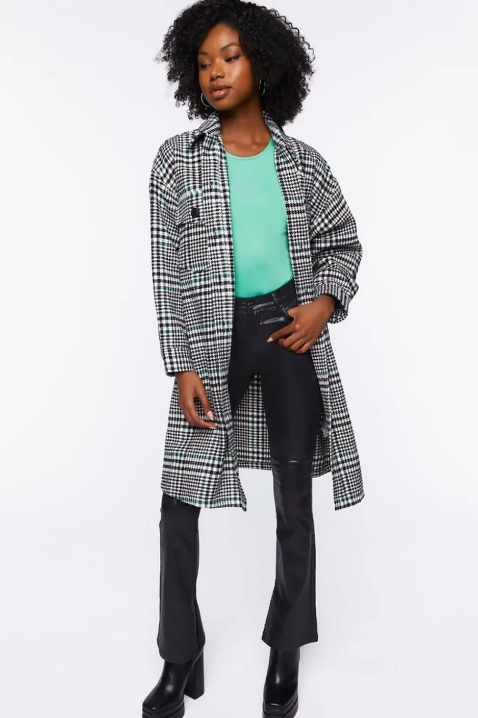 Longline Glen Plaid Shacket