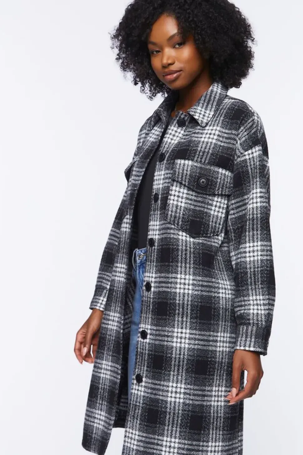 Longline Plaid Shacket
