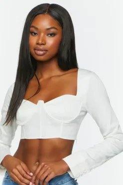 Long-Sleeve Bustier Crop Top