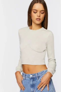 Long-Sleeve Crop Top